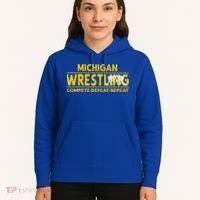 Michigan Wrestling Compete Defeat Repeat Gift Hoodie thumb 5