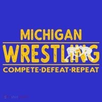 Michigan Wrestling Compete Defeat Repeat Gift Long Sleeve Shirt thumb 2