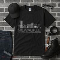 Milwaukee Wisconsin City Skyline Tall T-Shirt thumb 3