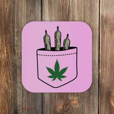 Marijuana Weed Cannabis Leaf Joint Coaster