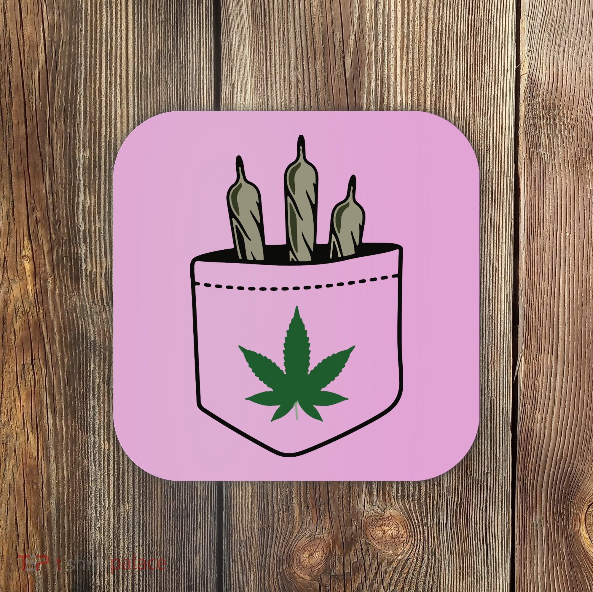 Marijuana Weed Cannabis Leaf Joint Coaster