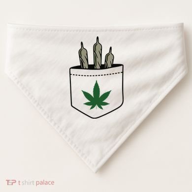 Marijuana Weed Cannabis Leaf Joint USA-Made Doggie Bandana