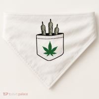 Marijuana Weed Cannabis Leaf Joint USA-Made Doggie Bandana thumb 0
