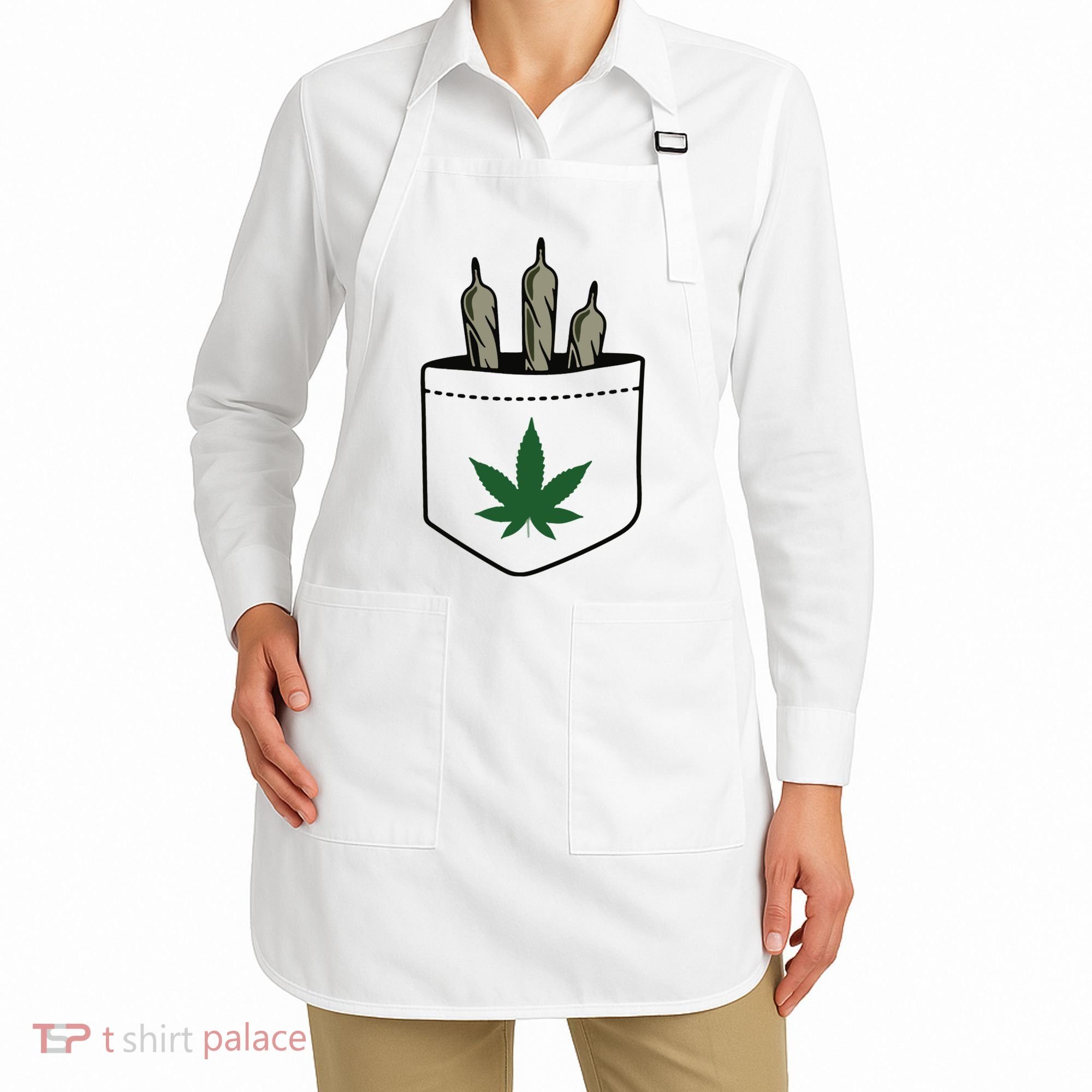 Marijuana Weed Cannabis Leaf Joint Apron