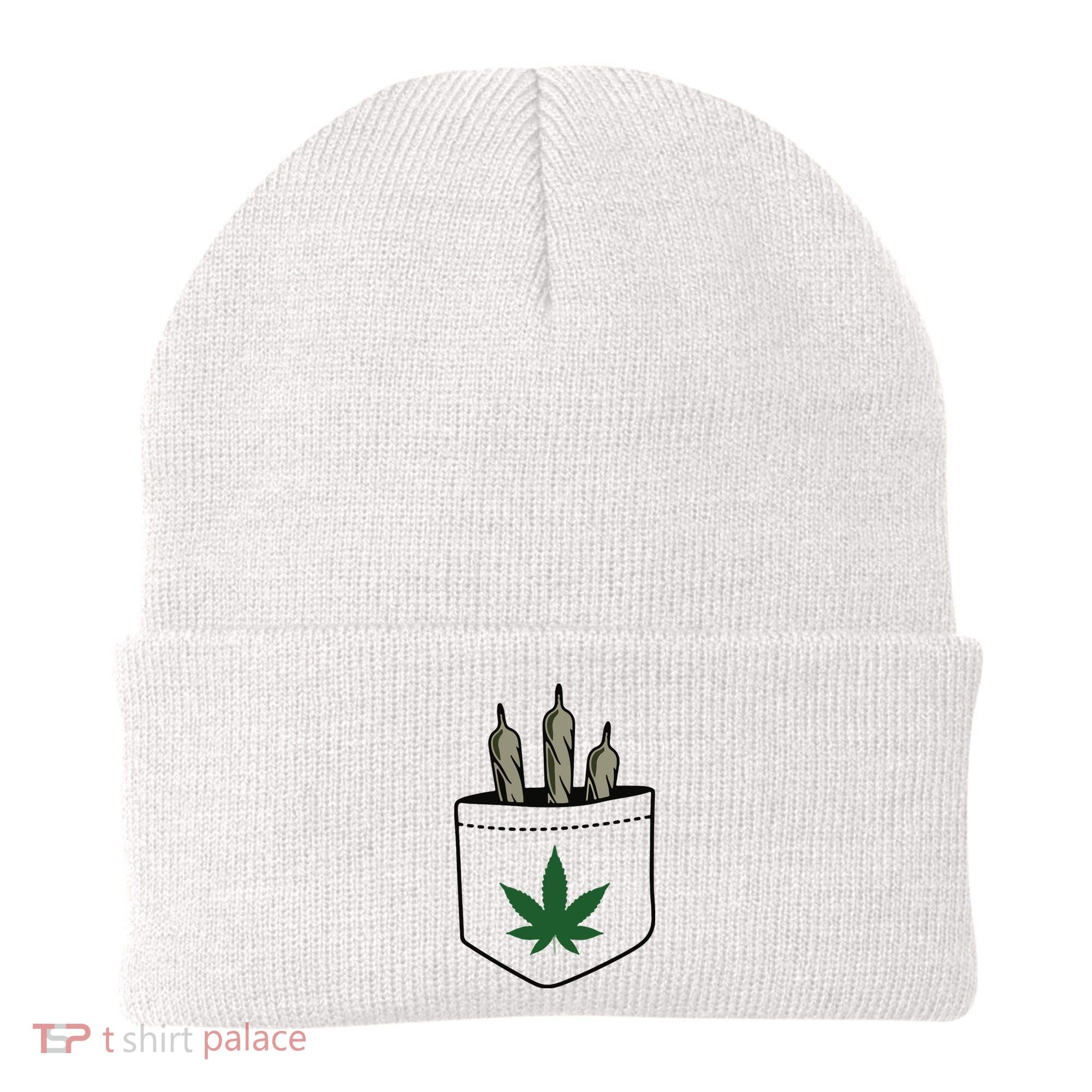 Marijuana Weed Cannabis Leaf Joint Beanie