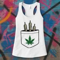 Marijuana Weed Cannabis Leaf Joint Women's Tank Top thumb 3