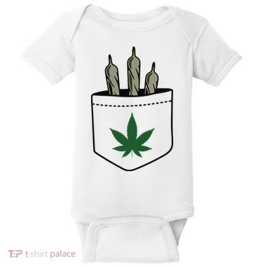 Marijuana Weed Cannabis Leaf Joint Baby Bodysuit
