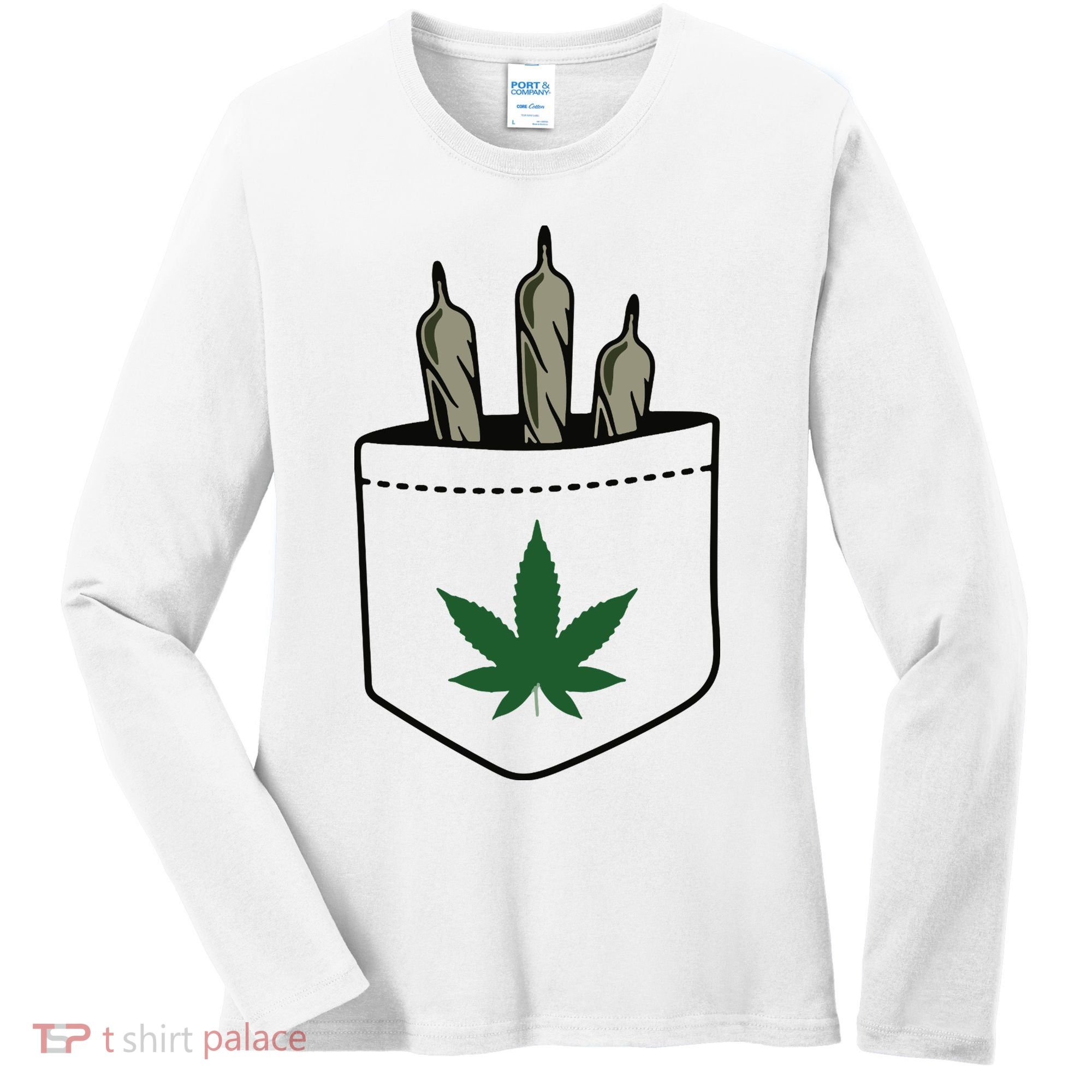 Marijuana Weed Cannabis Leaf Joint Women's Long Sleeve Shirt