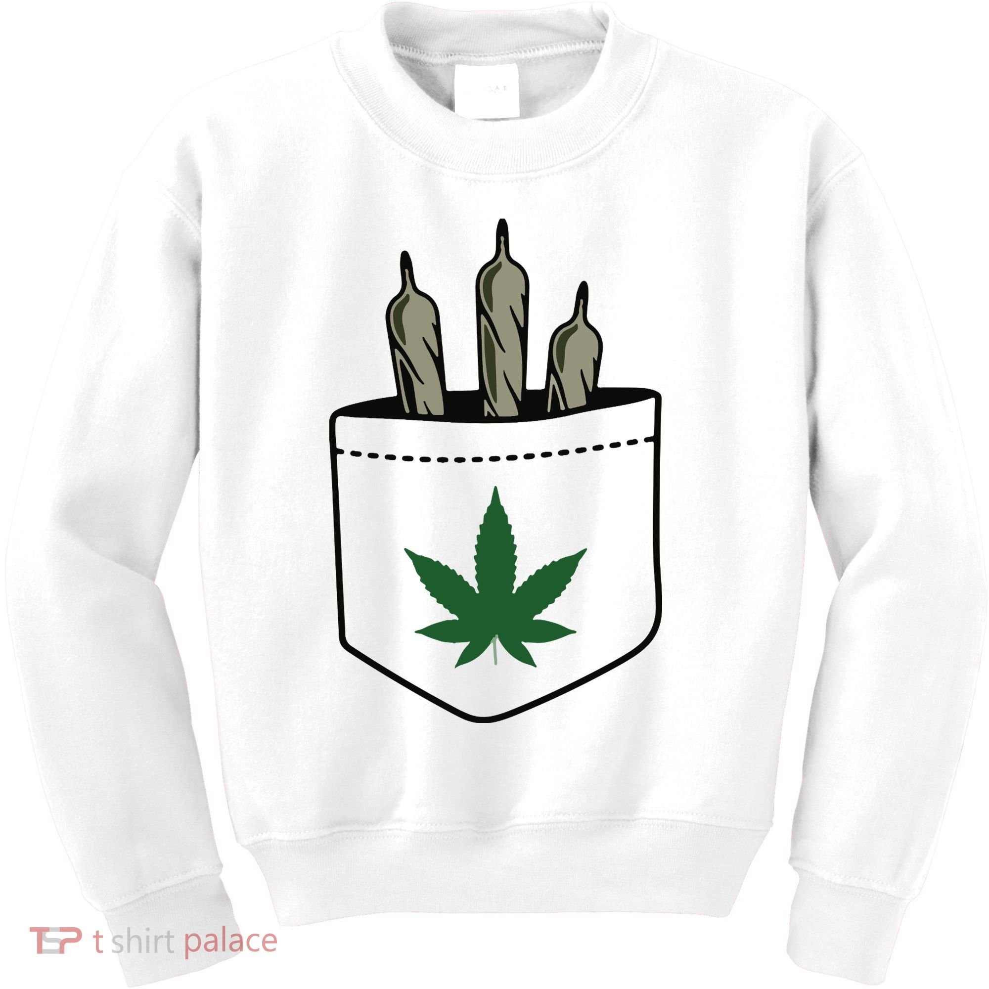 Marijuana Weed Cannabis Leaf Joint Kids Sweatshirt