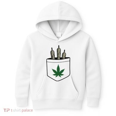 Marijuana Weed Cannabis Leaf Joint Kids Hoodie