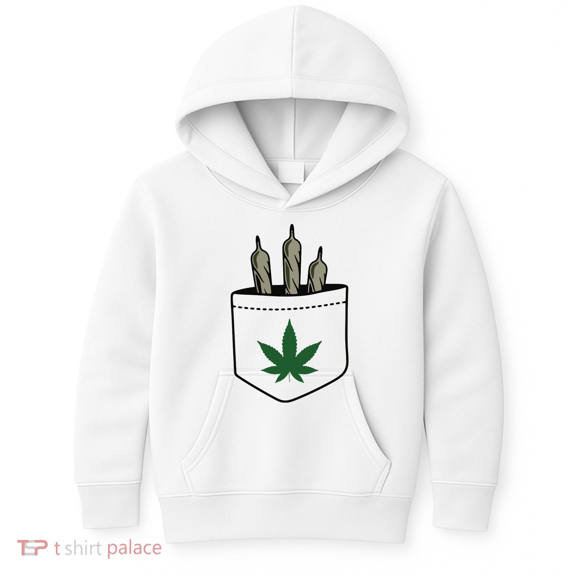 Marijuana Weed Cannabis Leaf Joint Kids Hoodie