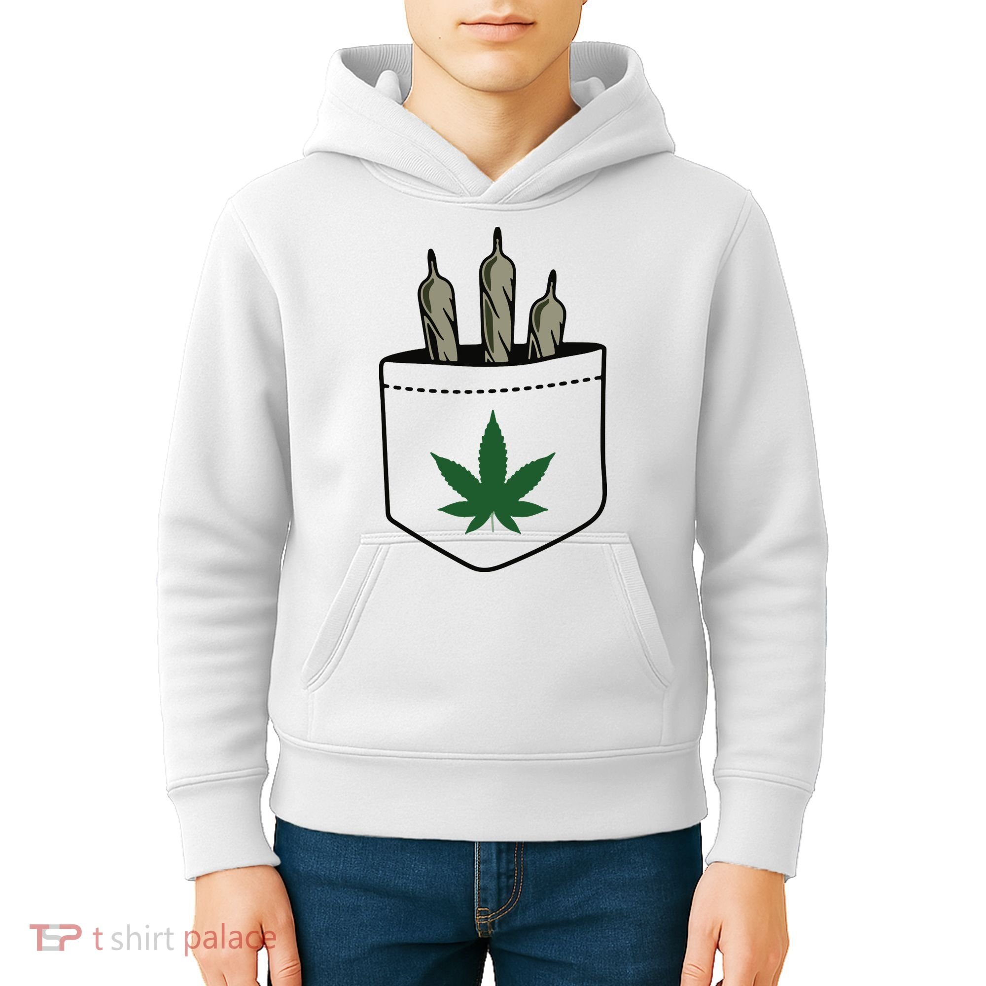 Marijuana Weed Cannabis Leaf Joint Kids Hoodie