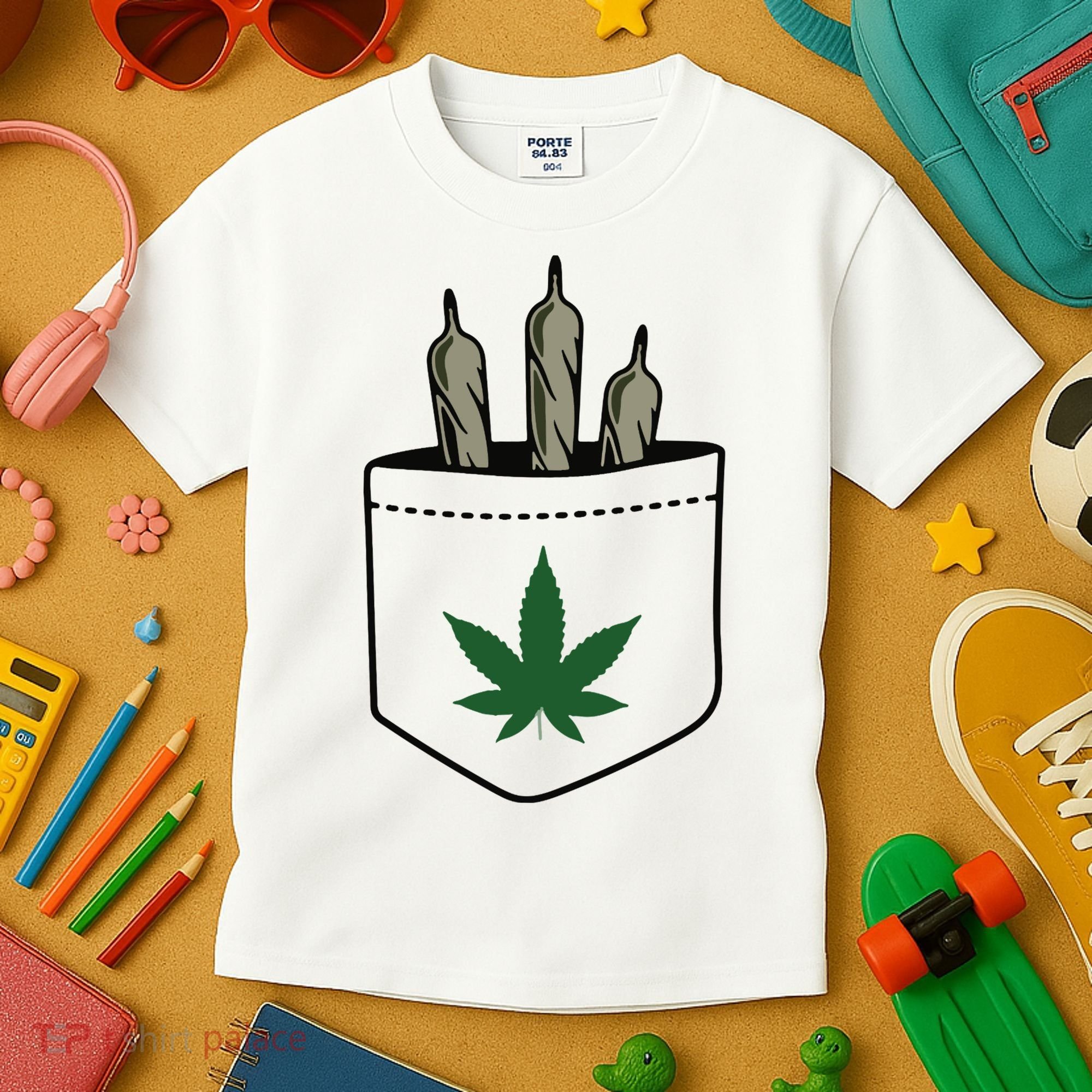 Marijuana Weed Cannabis Leaf Joint Kids T-Shirt