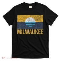 Milwaukee Wisconsin City Flag People's Flag Sunrise Lake T-Shirt thumb 0