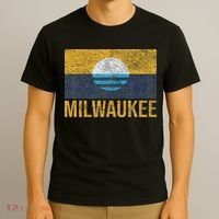 Milwaukee Wisconsin City Flag People's Flag Sunrise Lake T-Shirt thumb 3