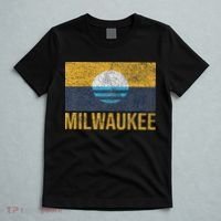 Milwaukee Wisconsin City Flag People's Flag Sunrise Lake T-Shirt thumb 5