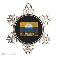 Milwaukee Wisconsin City Flag People's Flag Sunrise Lake Ornament thumb 0