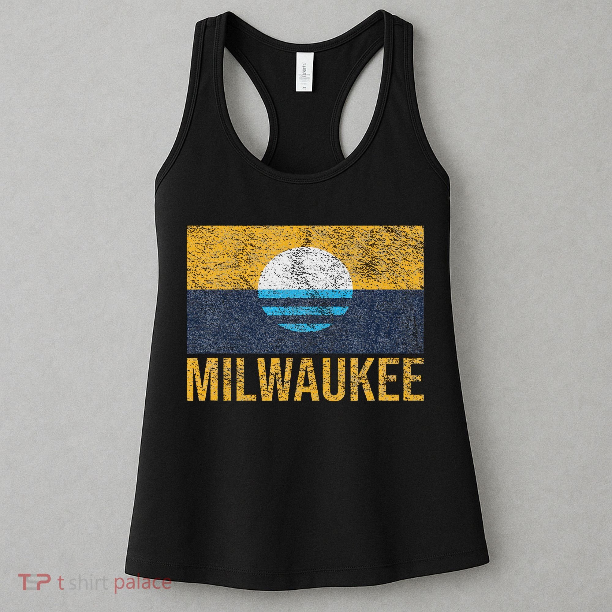 Milwaukee Wisconsin City Flag People's Flag Sunrise Lake Women's Tank Top