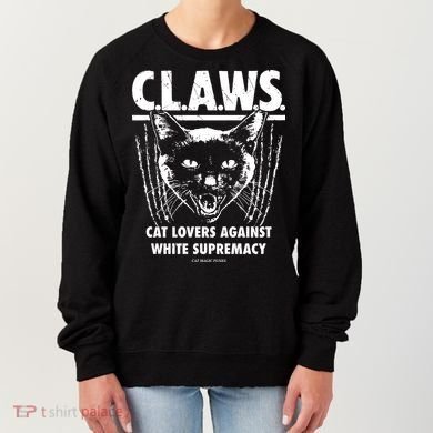 Majorhightide Wearing Claws Cat Lovers Against White Supremacy Women's Sweatshirt