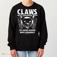 Majorhightide Wearing Claws Cat Lovers Against White Supremacy Women's Sweatshirt thumb 0