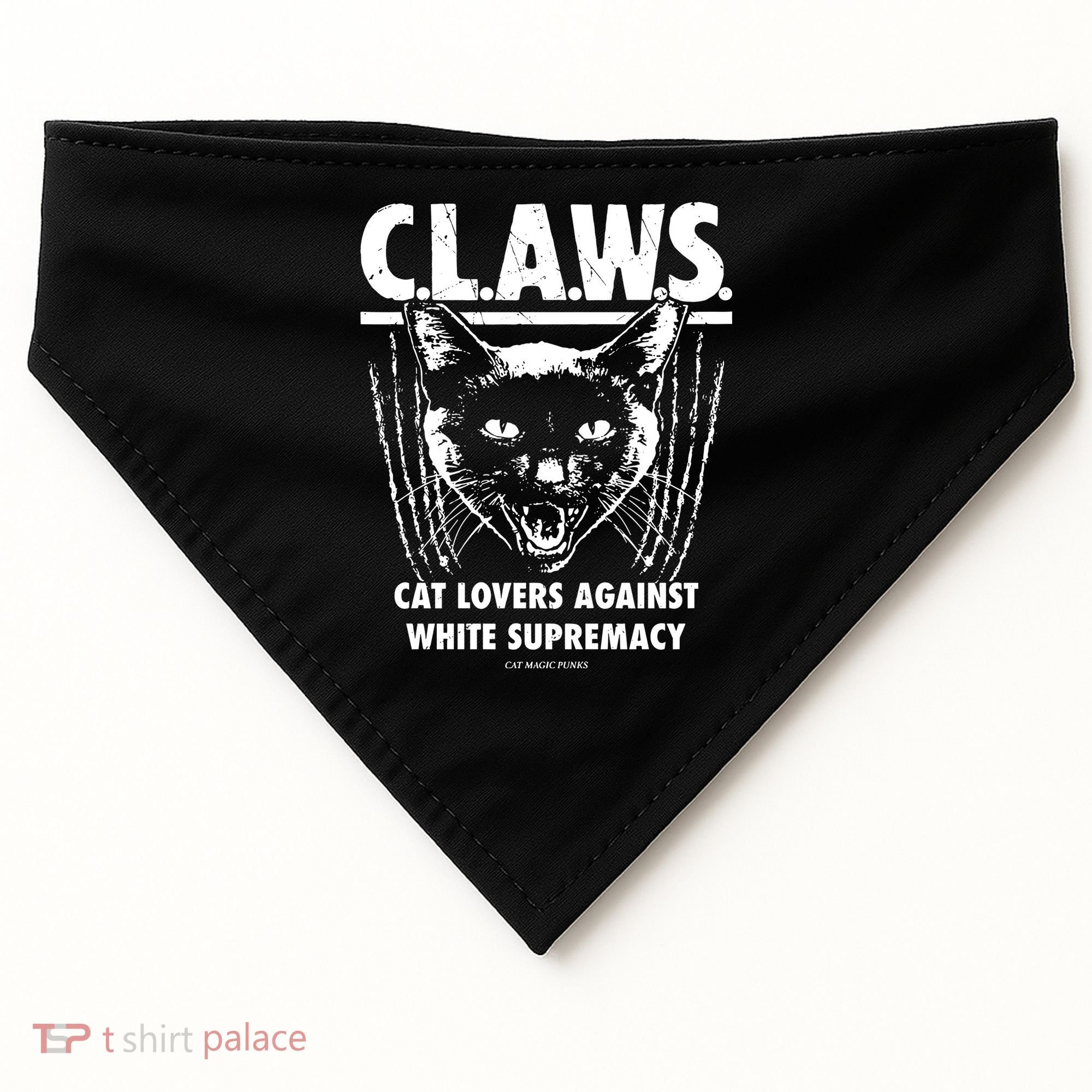 Majorhightide Wearing Claws Cat Lovers Against White Supremacy USA-Made Doggie Bandana