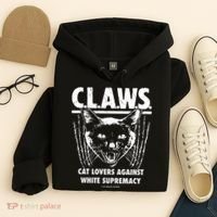 Majorhightide Wearing Claws Cat Lovers Against White Supremacy Hoodie thumb 4