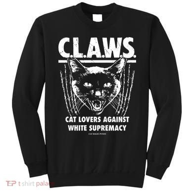 Majorhightide Wearing Claws Cat Lovers Against White Supremacy Sweatshirt