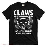Majorhightide Wearing Claws Cat Lovers Against White Supremacy T-Shirt thumb 0