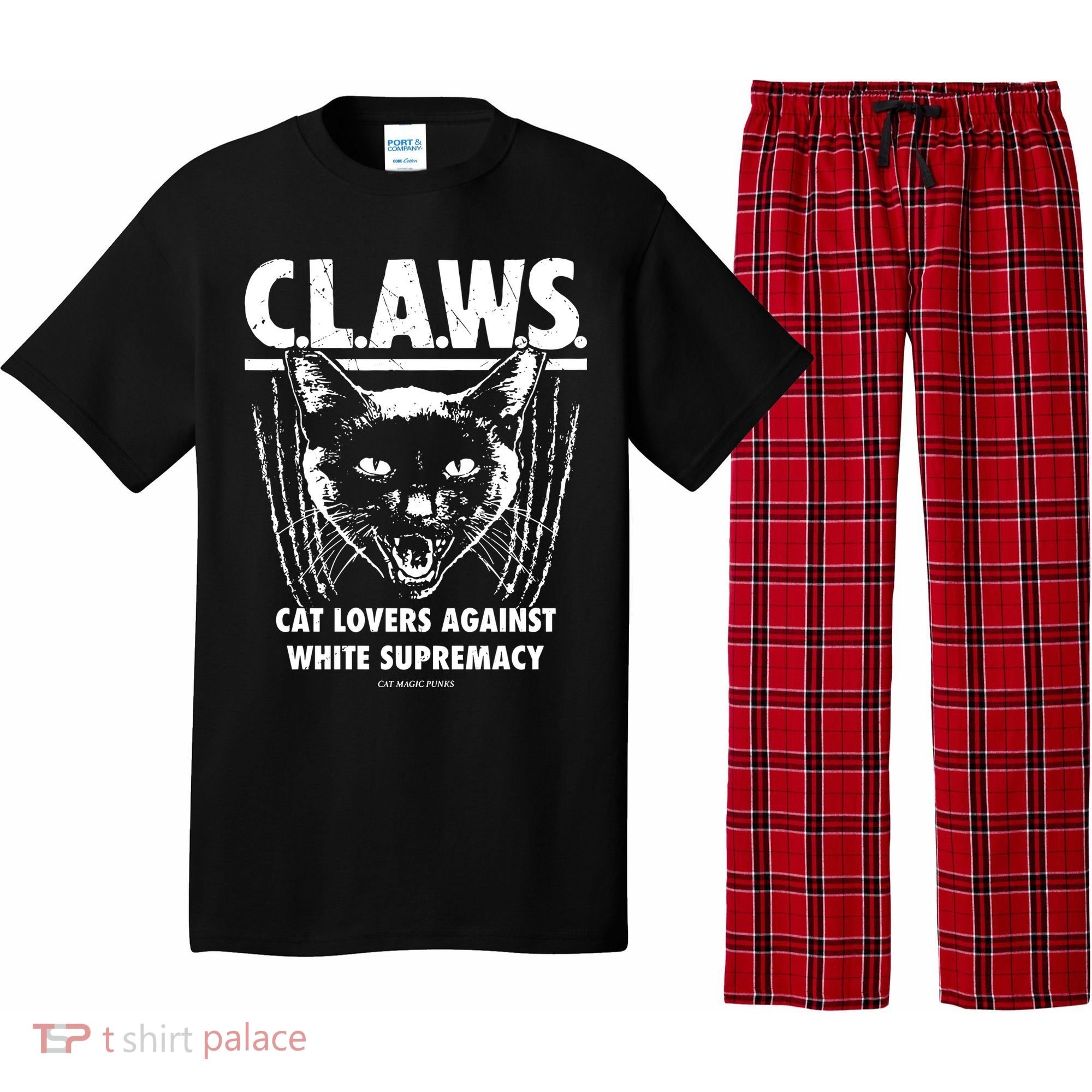 Majorhightide Wearing Claws Cat Lovers Against White Supremacy Pajama Set
