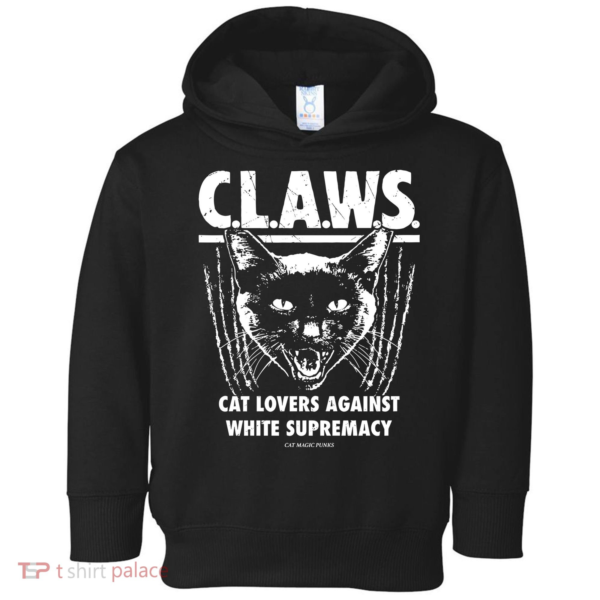 Majorhightide Wearing Claws Cat Lovers Against White Supremacy Toddler Hoodie