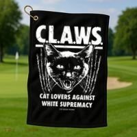 Majorhightide Wearing Claws Cat Lovers Against White Supremacy Golf Towel thumb 1