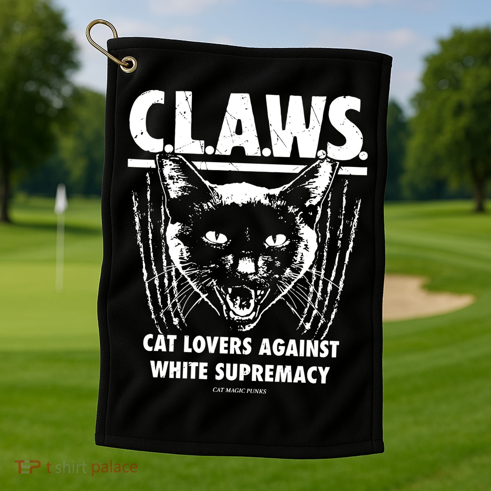 Majorhightide Wearing Claws Cat Lovers Against White Supremacy Golf Towel