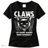 Majorhightide Wearing Claws Cat Lovers Against White Supremacy Women's T-Shirt thumb 0