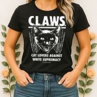 Majorhightide Wearing Claws Cat Lovers Against White Supremacy Women's T-Shirt thumb 2