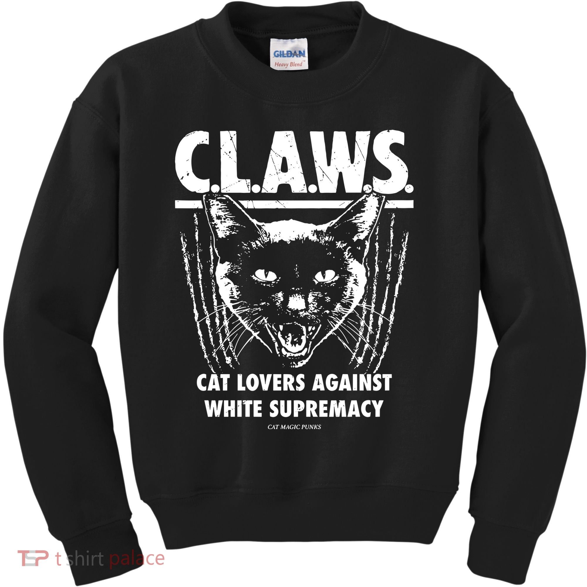 Majorhightide Wearing Claws Cat Lovers Against White Supremacy Kids Sweatshirt