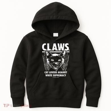 Majorhightide Wearing Claws Cat Lovers Against White Supremacy Kids Hoodie