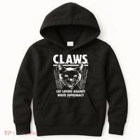 Majorhightide Wearing Claws Cat Lovers Against White Supremacy Kids Hoodie thumb 0