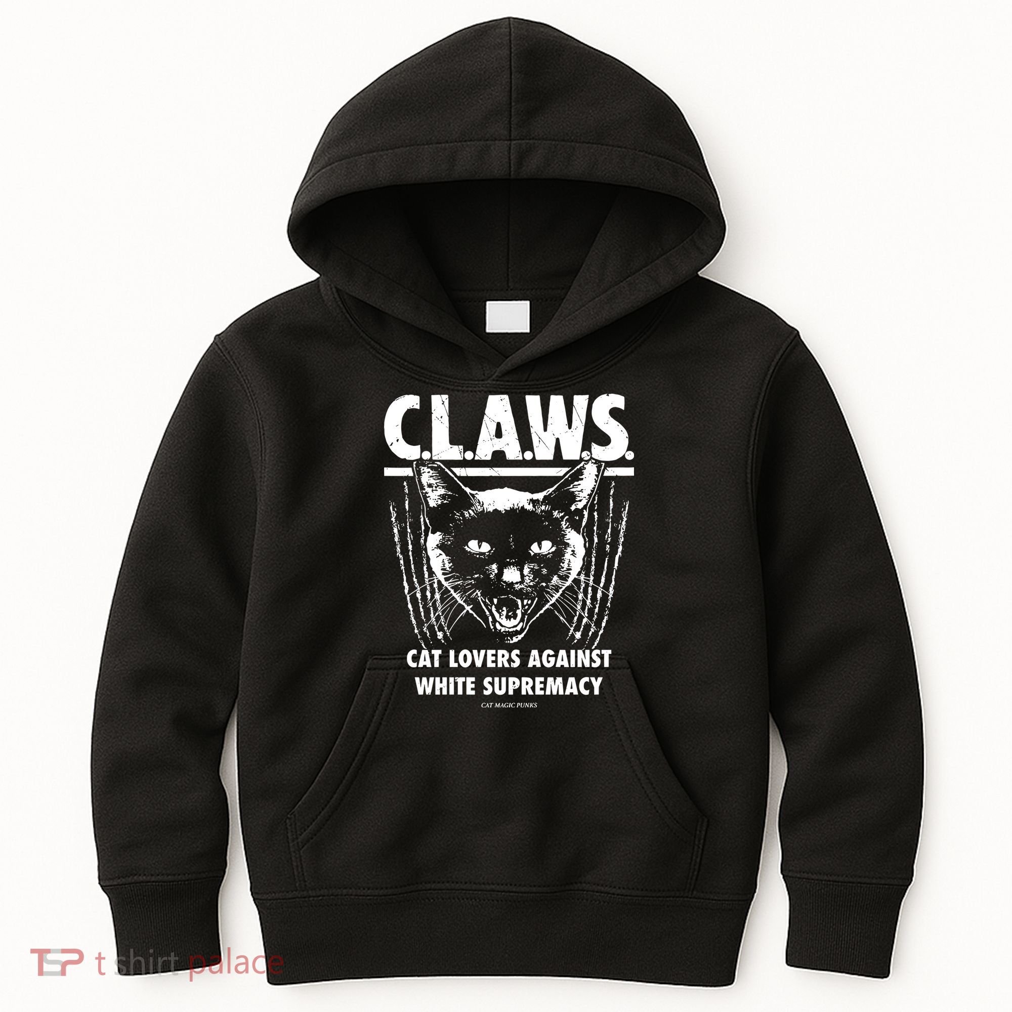 Majorhightide Wearing Claws Cat Lovers Against White Supremacy Kids Hoodie
