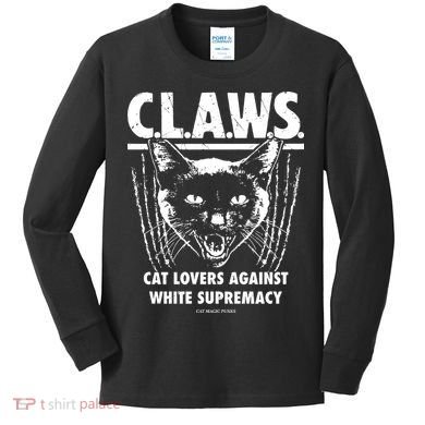 Majorhightide Wearing Claws Cat Lovers Against White Supremacy Kids Long Sleeve Shirt