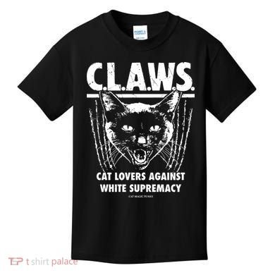 Majorhightide Wearing Claws Cat Lovers Against White Supremacy Kids T-Shirt