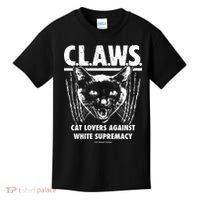 Majorhightide Wearing Claws Cat Lovers Against White Supremacy Kids T-Shirt thumb 0