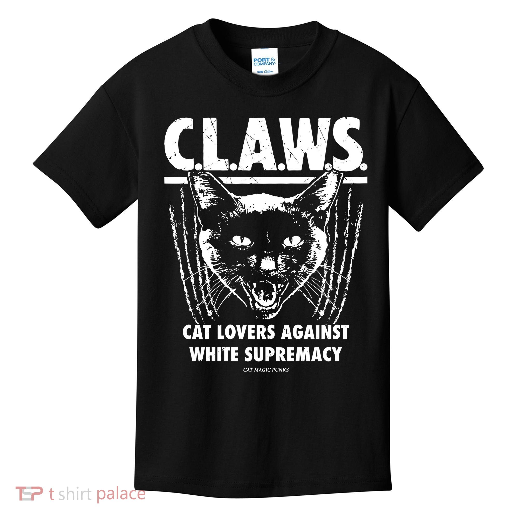 Majorhightide Wearing Claws Cat Lovers Against White Supremacy Kids T-Shirt
