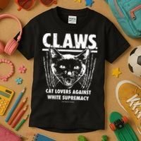 Majorhightide Wearing Claws Cat Lovers Against White Supremacy Kids T-Shirt thumb 3