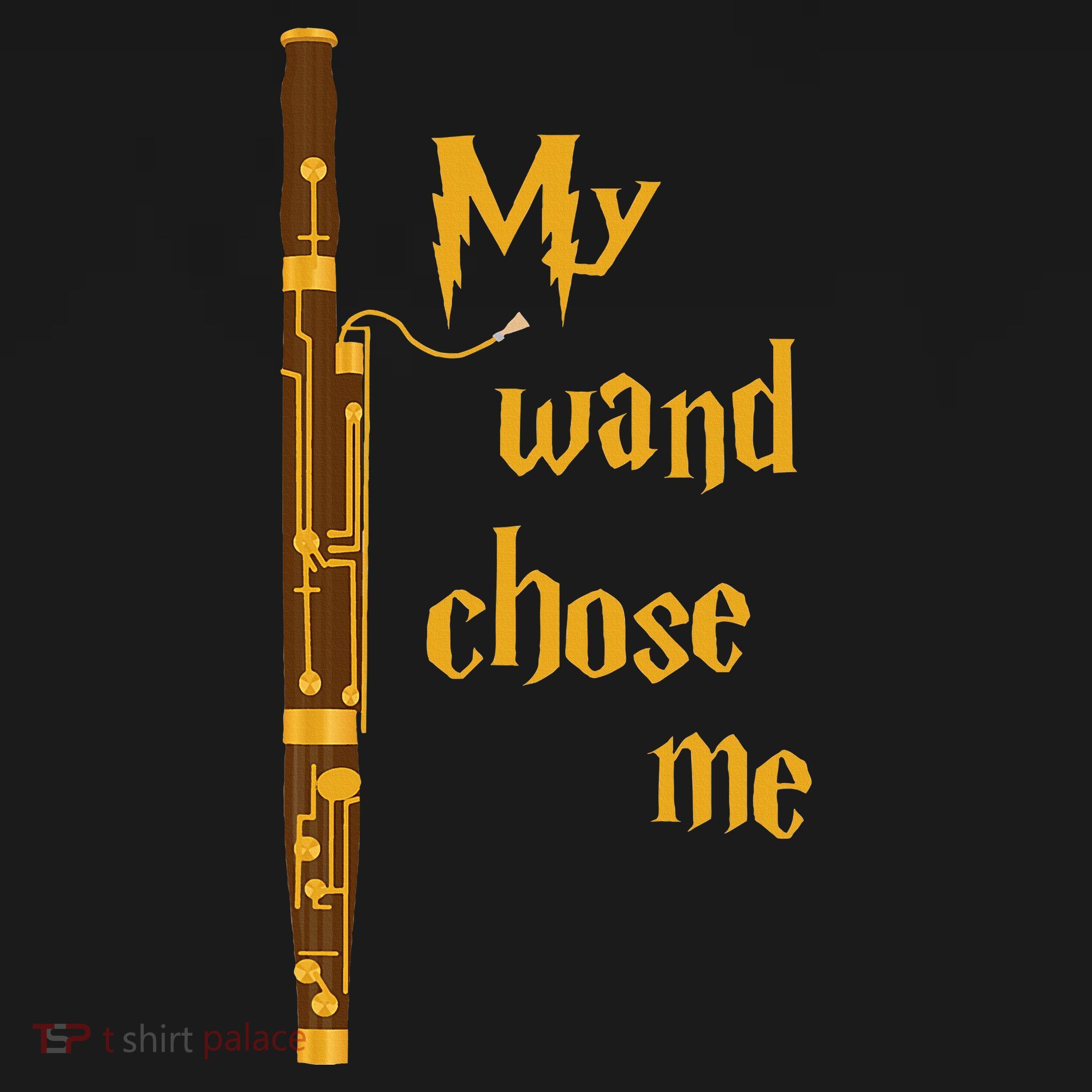 My Wand Chose Me Bassoon Player Bassoonist Musician Apron