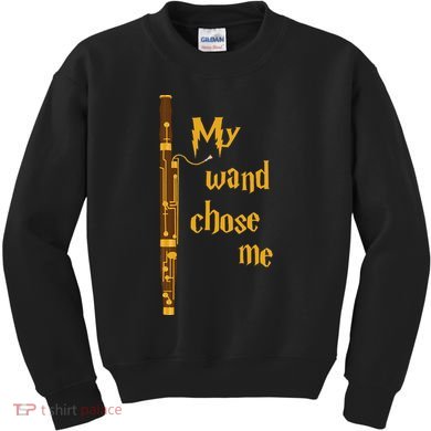 My Wand Chose Me Bassoon Player Bassoonist Musician Kids Sweatshirt