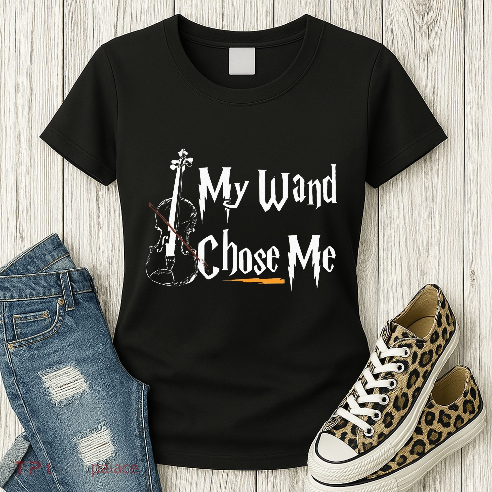 My Wand Chose Me Violin Player Violinist Classic Music Lover Women's T-Shirt