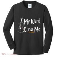 My Wand Chose Me Violin Player Violinist Classic Music Lover Kids Long Sleeve Shirt thumb 0