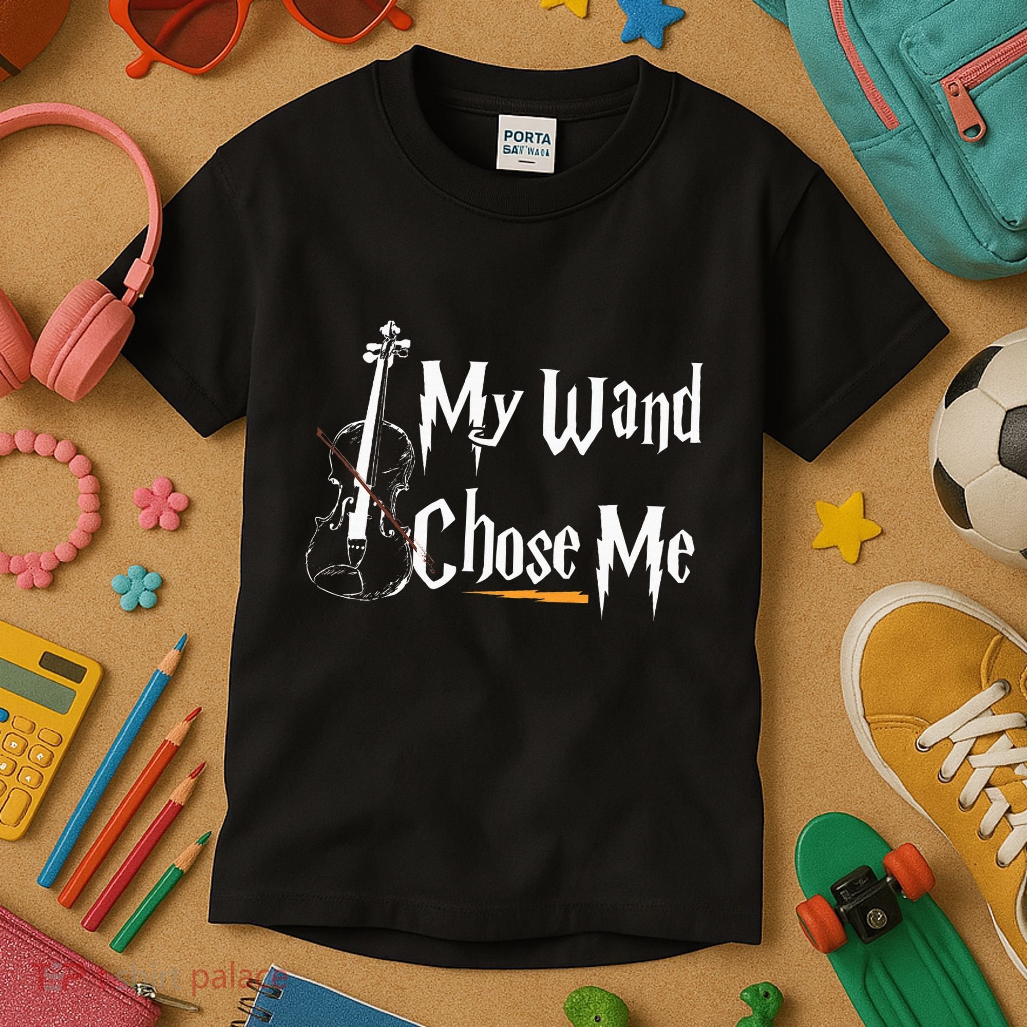 My Wand Chose Me Violin Player Violinist Classic Music Lover Kids T-Shirt
