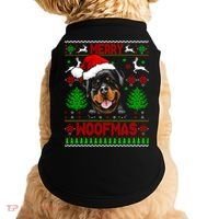 Merry Woofmas Christmas Santa Rottweiler Sweater Gift Doggie Tank thumb 0