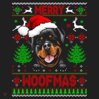 Merry Woofmas Christmas Santa Rottweiler Sweater Gift Beanie thumb 2